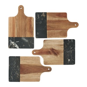 Décoration d'intérieur luxe marbre noir acacia planche à découper plateau <span class=keywords><strong>de</strong></span> service assiettes <span class=keywords><strong>de</strong></span> cuisine accessoires cadeau napperon charcuterie - Product Image 6