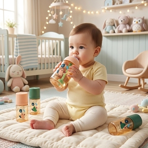 Biberon pour bébés de 0 à 6 mois, tétine <span class=keywords><strong>anti</strong></span>-<span class=keywords><strong>colique</strong></span>, design carré à large ouverture, poignée en silicone, coffret cadeau, incontournable pour les mamans - Product Image 3