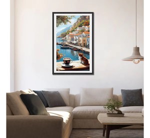 Chaton sur le rebord <span class=keywords><strong>de</strong></span> la fenêtre, art mural personnalisé, impression numérique sur toile, image HD, design personnalisé pour la décoration moderne <span class=keywords><strong>de</strong></span> la maison - Product Image 2