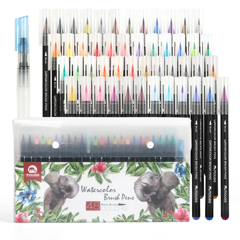 Mobee P-623A48 Competitive price watercolor pen refillable watercolor brush pen for painting and drawing watercolor pen set