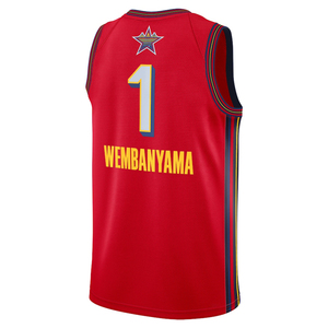 Pria # 1 Jersey Basket Wembanyama San Antonio Custom, Baju Basket Jahit Bordir, Seragam Remaja, Pakaian Olahraga dengan Logo - Product Image 6