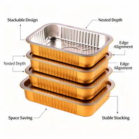 Conteneur de cuisson jetable rectangulaire spécial boulangerie en aluminium avec couvercle en plastique PP, résistant au four, pour gâteaux, pains et pâtisseries