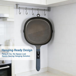 Padella Smart in Alluminio per Bistecche, Antiaderente, per Uova, con Fondo Piatto Composito, Wok Universale per Piani a Induzione - Product Image 5