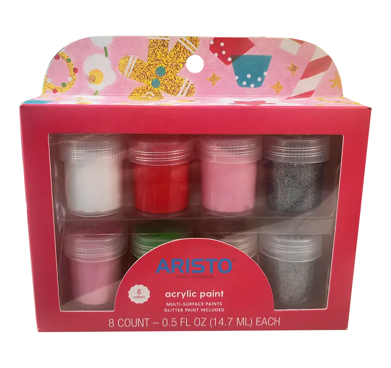 Aristo 8-Count Wasbare Acrylverf Set Voor Kinderen Niet-Giftige Vloeibare Vernis Voor Meubelverf En Autolak