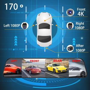 4K WIFI 4 kênh <span class=keywords><strong>g</strong></span>ương Dash máy ảnh với ADAS BSD 12 inch 4 máy ảnh xe hộp đen đậu xe Màn hình Màn hình cảm ứng Dash Cam - Product Image 2