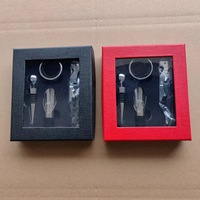 Kit d'outils 4 pièces ensemble d'accessoires pour le vin et bouchon de vin avec kit d'ouverture et ensemble cadeau d'outils de verseur de vin