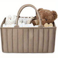 Panier de rangement pour bébé en polyester matelassé, grand, portable, avec séparateurs amovibles et poignées, pour les essentiels de la crèche et des couches, toutes saisons
