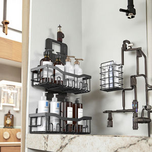 Estante de almacenamiento de hierro montado en la pared para baño familiar, carro de pie de Metal con estante para platos, jabonera para organización doméstica - Product Image 4