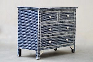 Bone Inlay <b>Chest</b> Cabinet with Handcrafted Artisan Design Modern Eco-Friendly <b>Storage</b> for Living Room Hotel & School Use - Product Image 4