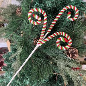 2024 рождественские украшения, разные цвета, в полоску, вьющиеся шарики, бархатные, мятные, рождественские, леденцы - Product Image 5