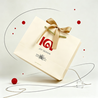Sac de shopping en papier kraft beige crème recyclé de luxe avec votre propre logo, ruban et nœud pour emballage cadeau, impression personnalisée