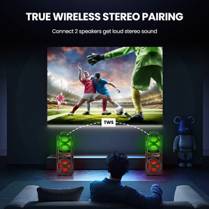 Đôi 6.5 ''loa siêu trầm Đảng bass nặng FM Đài phát thanh không dây Microphone RGB đèn xách tay DJ karaoke tháp Loa boomboxes - Product Image 5