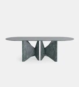 イタリアングリーンホワイトピンクデザインディンギングマーブルテーブル - Product Image 1