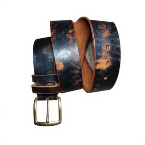 Cinturón BS INTERNATIONAL de Cuero Genuino para Hombre, Estilo Vintage, Hebilla Cuadrada de Acero, Trenzado, Ecológico, de Alta Calidad - Product Image 4