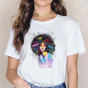 Camiseta Power <span class=keywords><strong>Africa</strong></span> Queen para chicas negras, camisetas gráficas para mujer, ropa estética, camisetas Melenin Poppin, camiseta para mujer - Product Image 4