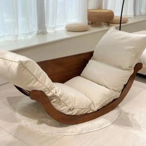 Yeni tasarım çok fonksiyonlu oturma odası sallanan sandalye, katı ahşap çerçeve dinlenme koltuğu, balkon yatak Recliner - Product Image 2