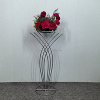 Décoration d'allée de mariage, support à fleurs en métal doré, guide de chemin