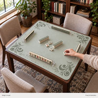 Tapis de Mahjong Yugaland en caoutchouc imperméable, anti-bruit, antidérapant, résistant à la saleté, 800*800mm, 3mm, pour soirée de jeu de dominos