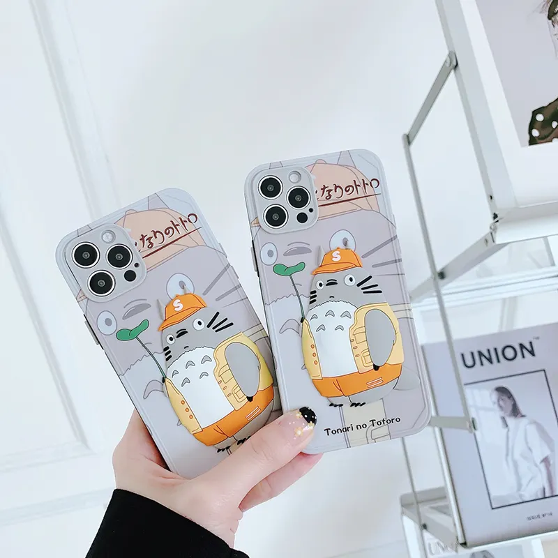 Waterproof Shockproof Lovely Cartoon TOTORO Phone Cover Silicone Cellphone Accessories Case for Iphone 11 12 Mini Pro Max Custom