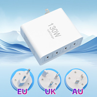Charge rapide Type C chargeur GaN de bureau 130W GaN chargeur mural 4 ports Type C PD 65W chargeur adaptateur de charge rapide pour ordinateur portable