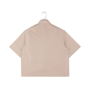 Camisa de Franela a Cuadros Personalizada con Bordado, de Manga Corta, Cuello Camisero, 100% Algodón para Hombre - Product Image 2