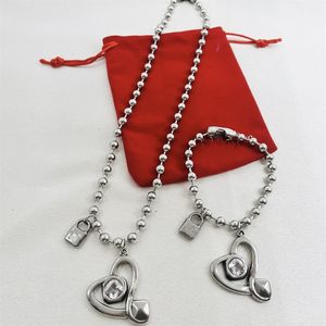 Ensemble collier et bracelet HC <span class=keywords><strong>UNO</strong></span> <span class=keywords><strong>50</strong></span> avec pendentif cœur en acier inoxydable et perles, bijoux U Dees <span class=keywords><strong>50</strong></span> Spanish UN pour femmes - Product Image 5