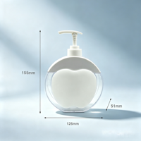 Bouteille de lotion en plastique de 300 ml en forme de pomme unique, vide et rechargeable, pour cosmétiques et savon liquide, idéale pour salle de bain et hôtel