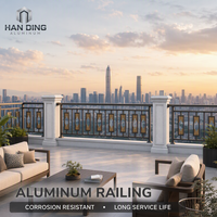 Système de balustrade en aluminium direct usine, résistant aux UV, écologique, avec cadre en U et verre sans cadre pour balcon