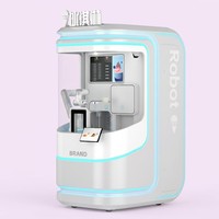 Máquina expendedora de helados robotizada de doble función, máquina para hacer helados suaves, equipo de catering, decoración
