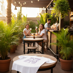 Camiseta blanca Gin Tonic con estampado gráfico, ropa informal unisex - Product Image 3