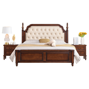 Chambre à coucher <span class=keywords><strong>de</strong></span> style europé<span class=keywords><strong>en</strong></span> du milieu du siècle, livraison rapide, avec <span class=keywords><strong>lit</strong></span> <span class=keywords><strong>en</strong></span> <span class=keywords><strong>bois</strong></span> massif fait main et <span class=keywords><strong>tête</strong></span> <span class=keywords><strong>de</strong></span> <span class=keywords><strong>lit</strong></span> <span class=keywords><strong>en</strong></span> cuir souple - Product Image 3