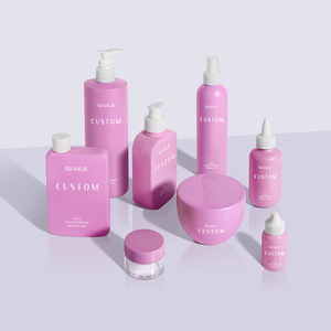 Kemasan kosmetik perawatan kulit 15g 120g 250g botol Losion minyak badan buram kustom Matt merah muda dengan tutup pompa plastik - Product Image 2