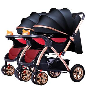 Tốt nhất búp bê đôi đầy đủ pram nhỏ gọn đôi Du Lịch Xe đẩy lớn xe đẩy em bé cho 2 trẻ em - Product Image 2