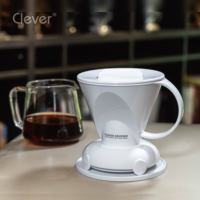 Clever Dripper Mr. Valve d'immersion trapézoïdale blanche solide de 300 ml en plastique de qualité alimentaire, réutilisable et écologique, pour la formation de barista