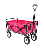 Chariot utilitaire pliant extérieur en acier robuste chariot de jardin pour le stockage des achats et les outils pris en charge par l'OEM