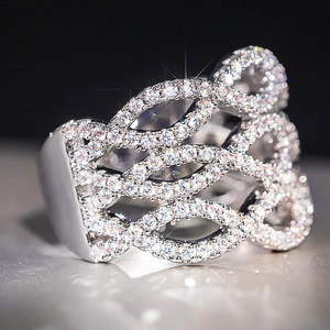 Dj098 Anello di Lusso da Donna in Oro Bianco con Diamante Taglio Brillante Rotondo Colore G Gioiello Naturale per Matrimonio 14K Lavorazione Artigianale di Alta Qualità - Product Image 3