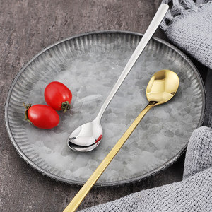 Cuillère à long manche plaquée or, en acier inoxydable 304, pour café, thé, cocktail - Product Image 2