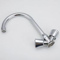 Robinet de cuisine double vasque contemporain de haute qualité, finition zinguée, idéal pour l'hôtellerie, rotation à 360 degrés, facile à utiliser