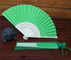 Éventails pliables en bambou, éventails promotionnels personnalisables avec LOGO, en tissu imitation soie, pour mariages et danse nuptiale - Product Image 2