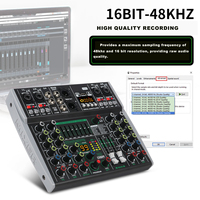 XTUGA OM6 Mixeur audio professionnel 6 canaux avec écran LCD, lecteur MP3, égaliseur graphique 7 bandes, 99 effets DSP intégrés - Portable