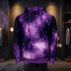 Custom Brand Logo Knitted Fleece Waterproof Windproof Eco-Friendly Batwing Sleeve Pullover Unisex Autumn Hoodies Men Women Retro - Product Image 3