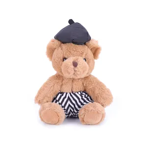 प्रचारक उपहार बच्चों टेडी भालू आलीशान नरम खिलौने कस्टम टेडी भालू टोपी के साथ थोक