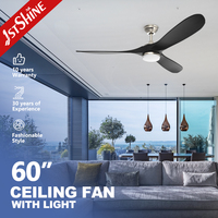 Ventilador de Techo 1stshine de 60 Pulgadas con Aspas de Madera Sólida, Diseño Moderno Profesional, Motor DC, Luz LED, Venta Directa de Fábrica, para Hogar Inteligente