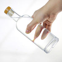 Bouteille en verre super clair de 375 ml, 500 ml, 700 ml, 750 ml, 1 L pour vin de ginseng, rhum, spiritueux, avec bouchon en liège et capsule couronne