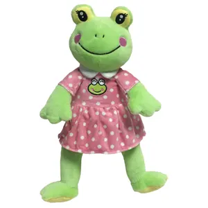 BSCI Factory Custom Plüsch Frosch mit Kleid Weiche Kuscheltier Frosch Plüsch puppe für Kinder Geschenke