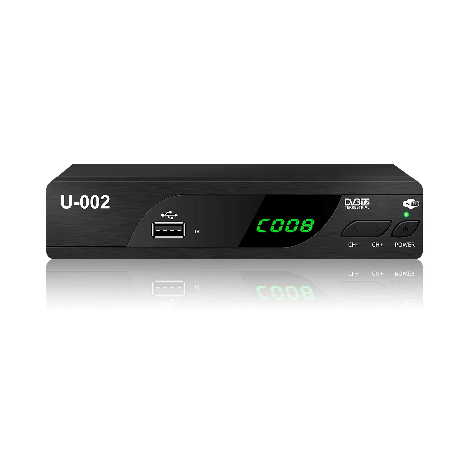 علبة فك الترميز الترابية الرقمية MPEG4 H.264 H.265 TV, صندوق تحويل DVB T2 Scart HD، تخفيض على العلبة العلوية في المخزون من مصنع المعدات الأصلي Junuo