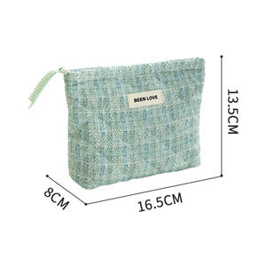 Lady's Fashion Quilting <b>Makeup</b> Bag Promotional Reusable Cosmetic Bag with Zipper Closure Custom Logo Made of Durable Polyester - Product Image 2