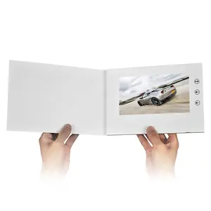 Promotional 7 inch lcd display pop up video book blank digital gift card for marketing advertising business wedding