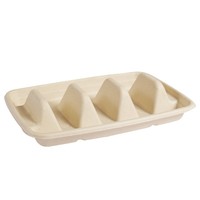 Kotak Kemasan Taco Burrito Tortilla Jagung Renyah Biodegradable Sekali Pakai Model H 50 Buah/Pak