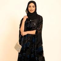 Cape en saphir bleu-vert noir pour femmes, vêtements modestes, vêtements islamiques